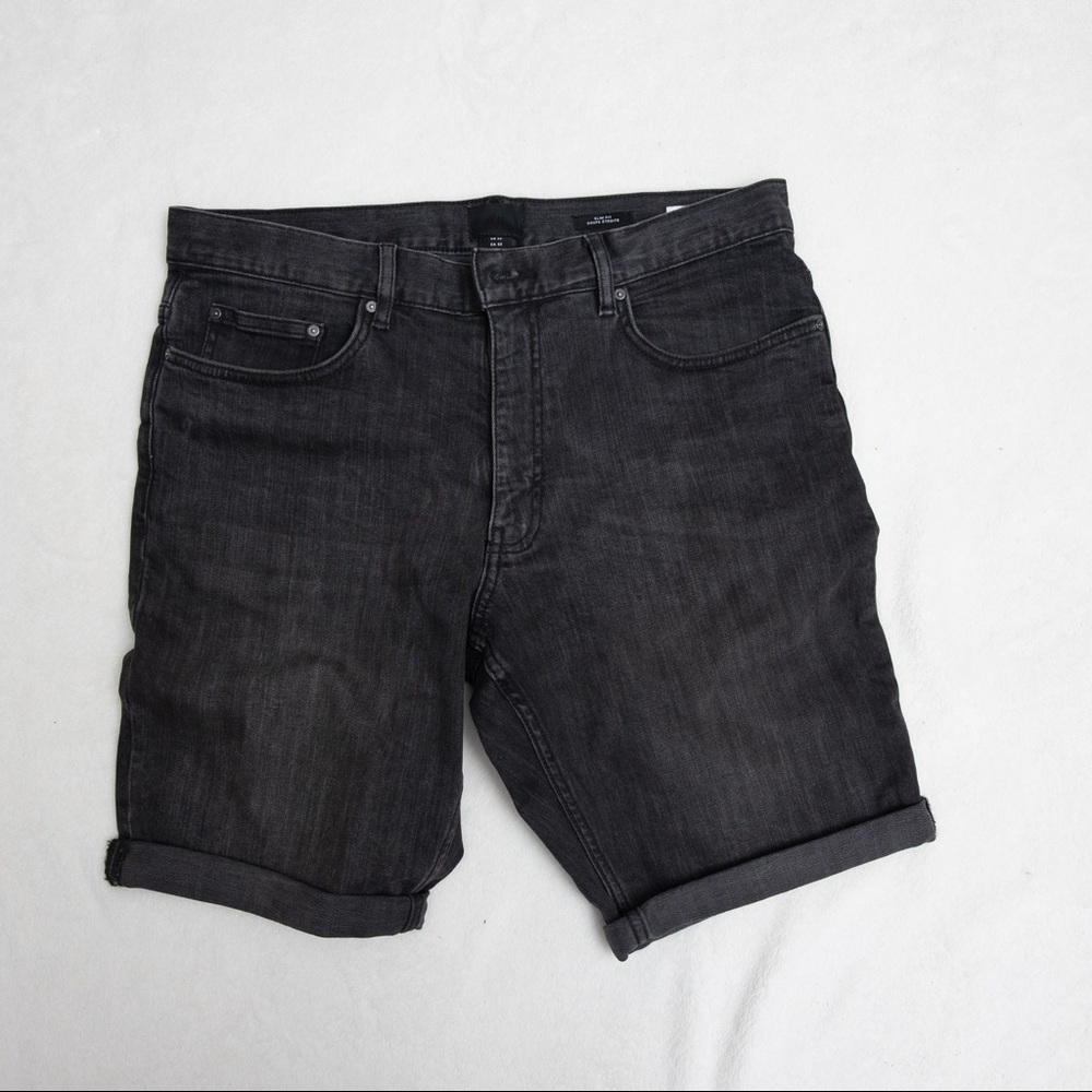 Asos skinny jean shorts in black